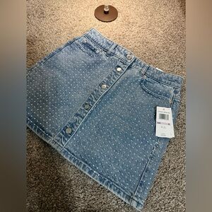 Michael Kors crystal embellished washed denim shirt